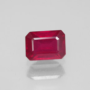 1,57 ctw natürlicher roter Rubin, Smaragdschliff, SI