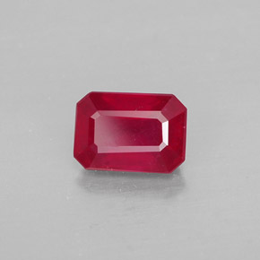 1,40 ctw natürlicher roter Rubin, Smaragdschliff, SI