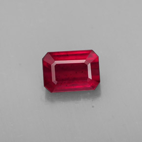 1,57 ctw natürlicher roter Rubin, Smaragdschliff, SI