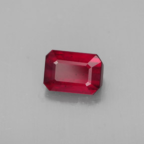 1,57 ctw natürlicher roter Rubin, Smaragdschliff, SI