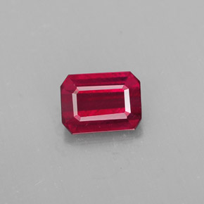 1,33 ctw natürlicher roter Rubin, Smaragdschliff, SI