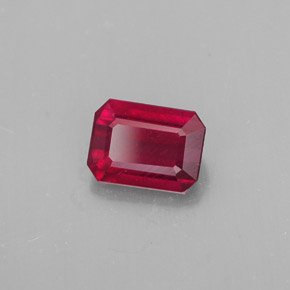 1,33 ctw natürlicher roter Rubin, Smaragdschliff, SI