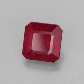 1,96 ctw natürlicher roter Rubin, Smaragdschliff, SI