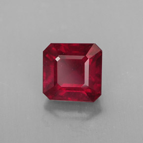 1,65 ctw natürlicher roter Rubin, Smaragdschliff, SI
