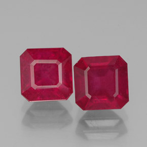  ct natürliche roter Rubin-Edelsteine, Smaragdschliff, SI