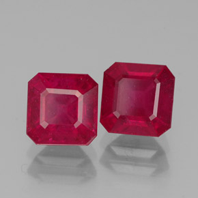  ct natürliche roter Rubin-Edelsteine, Smaragdschliff, SI