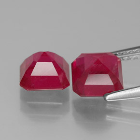  ct natürliche roter Rubin-Edelsteine, Smaragdschliff, SI