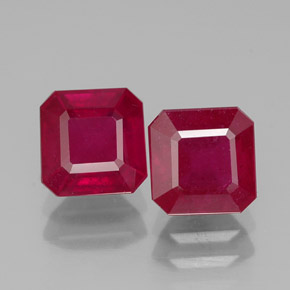  ct natürliche roter Rubin-Edelsteine, Smaragdschliff, SI