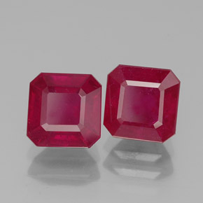  ct natürliche roter Rubin-Edelsteine, Smaragdschliff, SI