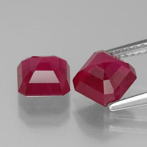  ct natürliche roter Rubin-Edelsteine, Smaragdschliff, SI