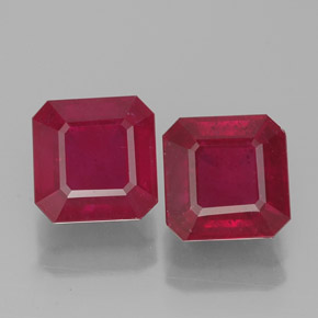  ct natürliche roter Rubin-Edelsteine, Smaragdschliff, SI