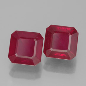  ct natürliche roter Rubin-Edelsteine, Smaragdschliff, SI