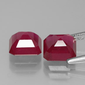  ct natürliche roter Rubin-Edelsteine, Smaragdschliff, SI