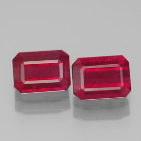  ct natürliche roter Rubin-Edelsteine, Smaragdschliff, SI