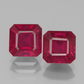  ct natürliche roter Rubin-Edelsteine, Smaragdschliff, VS-SI