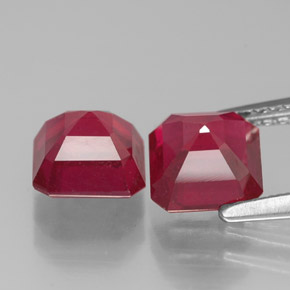  ct natürliche roter Rubin-Edelsteine, Smaragdschliff, VS-SI