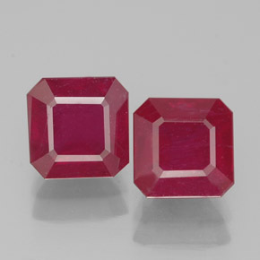  ct natürliche roter Rubin-Edelsteine, Smaragdschliff, VS-SI