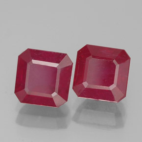  ct natürliche roter Rubin-Edelsteine, Smaragdschliff, VS-SI