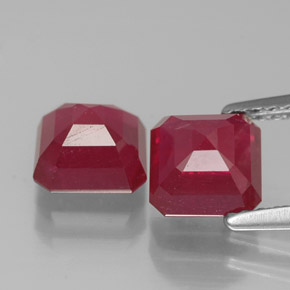  ct natürliche roter Rubin-Edelsteine, Smaragdschliff, VS-SI