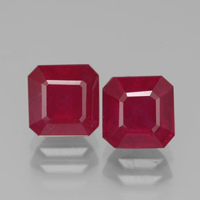  ct natürliche roter Rubin-Edelsteine, Smaragdschliff, SI