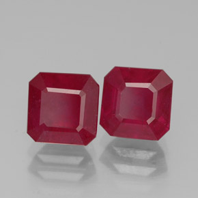  ct natürliche roter Rubin-Edelsteine, Smaragdschliff, SI