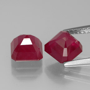  ct natürliche roter Rubin-Edelsteine, Smaragdschliff, SI
