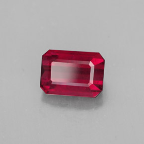 1,50 ctw natürlicher roter Rubin, Smaragdschliff, SI