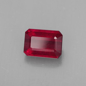 1,57 ctw natürlicher roter Rubin, Smaragdschliff, SI