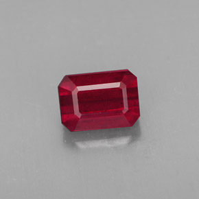 1,73 ctw natürlicher roter Rubin, Smaragdschliff, SI