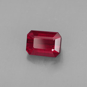 1,73 ctw natürlicher roter Rubin, Smaragdschliff, SI