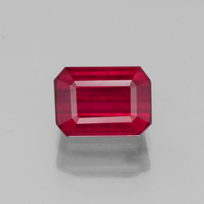 1,57 ctw natürlicher roter Rubin, Smaragdschliff, SI