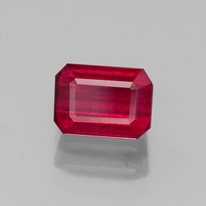 1,57 ctw natürlicher roter Rubin, Smaragdschliff, SI