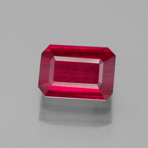 1,62 ctw natürlicher roter Rubin, Smaragdschliff, SI