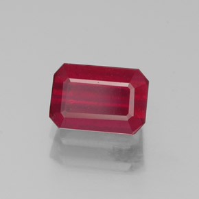 1,32 ctw natürlicher roter Rubin, Smaragdschliff, SI