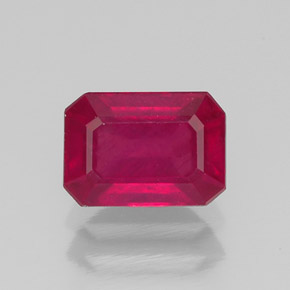 1,39 ctw natürlicher roter Rubin, Smaragdschliff, VS-SI