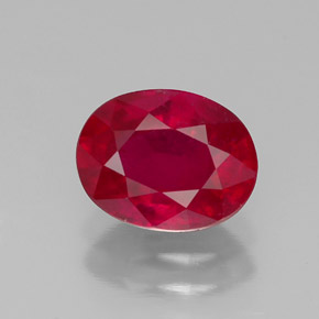 1,80 ctw natürlicher roter Rubin, Oval Schliff, SI