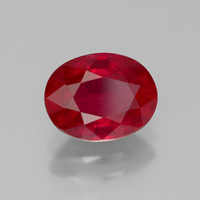 1,80 ctw natürlicher roter Rubin, Oval Schliff, SI