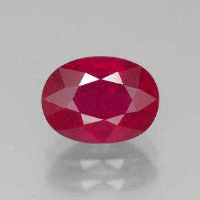 1,88 ctw natürlicher roter Rubin, Oval Schliff, SI