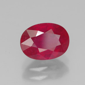 1,88 ctw natürlicher roter Rubin, Oval Schliff, SI