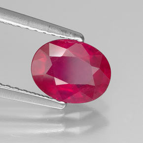 1,53 ctw natürlicher roter Rubin, Oval Schliff, SI
