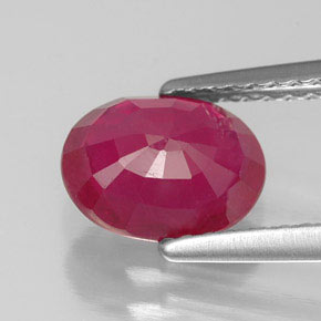 1,77 ctw natürlicher roter Rubin, Oval Schliff, SI
