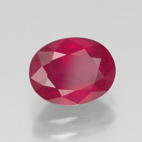 1,77 ctw natürlicher roter Rubin, Oval Schliff, SI