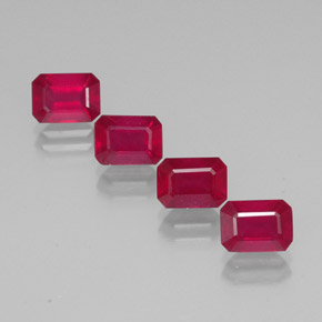 ct natürliche roter Rubin-Edelsteine, Smaragdschliff, VS-SI
