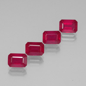  ct natürliche roter Rubin-Edelsteine, Smaragdschliff, VS-SI