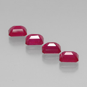  ct natürliche roter Rubin-Edelsteine, Smaragdschliff, VS-SI