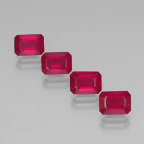  ct natürliche roter Rubin-Edelsteine, Smaragdschliff, VS-SI
