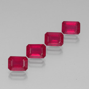  ct natürliche roter Rubin-Edelsteine, Smaragdschliff, VS-SI