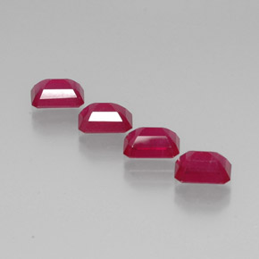 ct natürliche roter Rubin-Edelsteine, Smaragdschliff, VS-SI