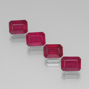  ct natürliche roter Rubin-Edelsteine, Smaragdschliff, VS-SI