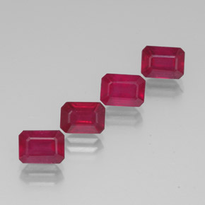  ct natürliche roter Rubin-Edelsteine, Smaragdschliff, VS-SI